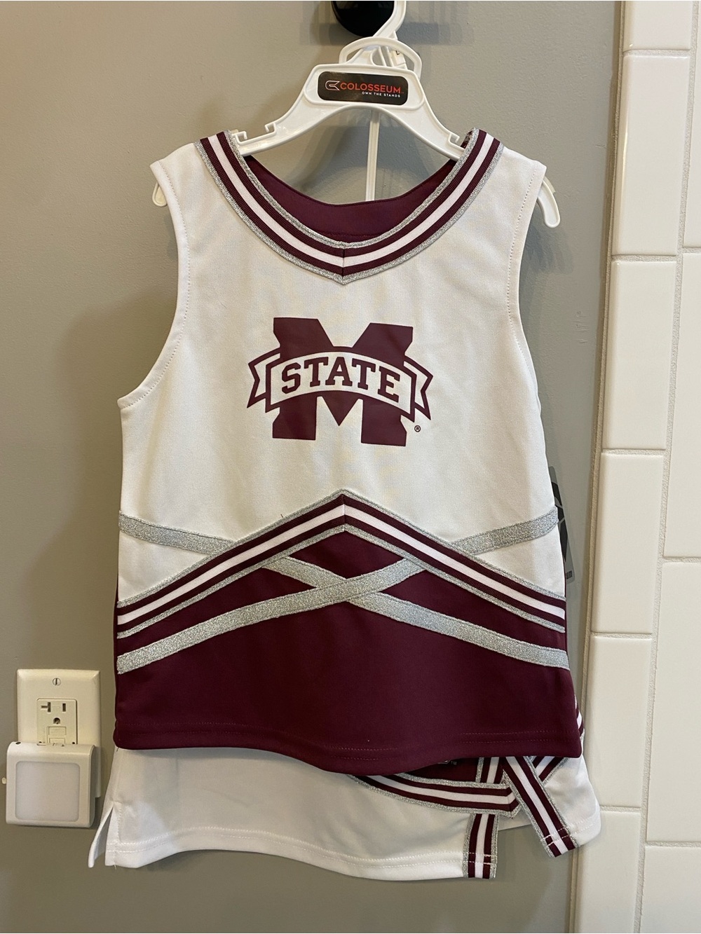 Colosseum Maroon/White Mississippi State Cheer Uniform / Size L (10/12) / NWT